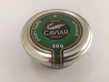 Ікра чорна осетрова Royal Caviar premium скло, 50 г  10019 фото