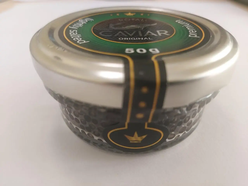 Ікра чорна осетрова Royal Caviar premium скло, 50 г  10019 фото